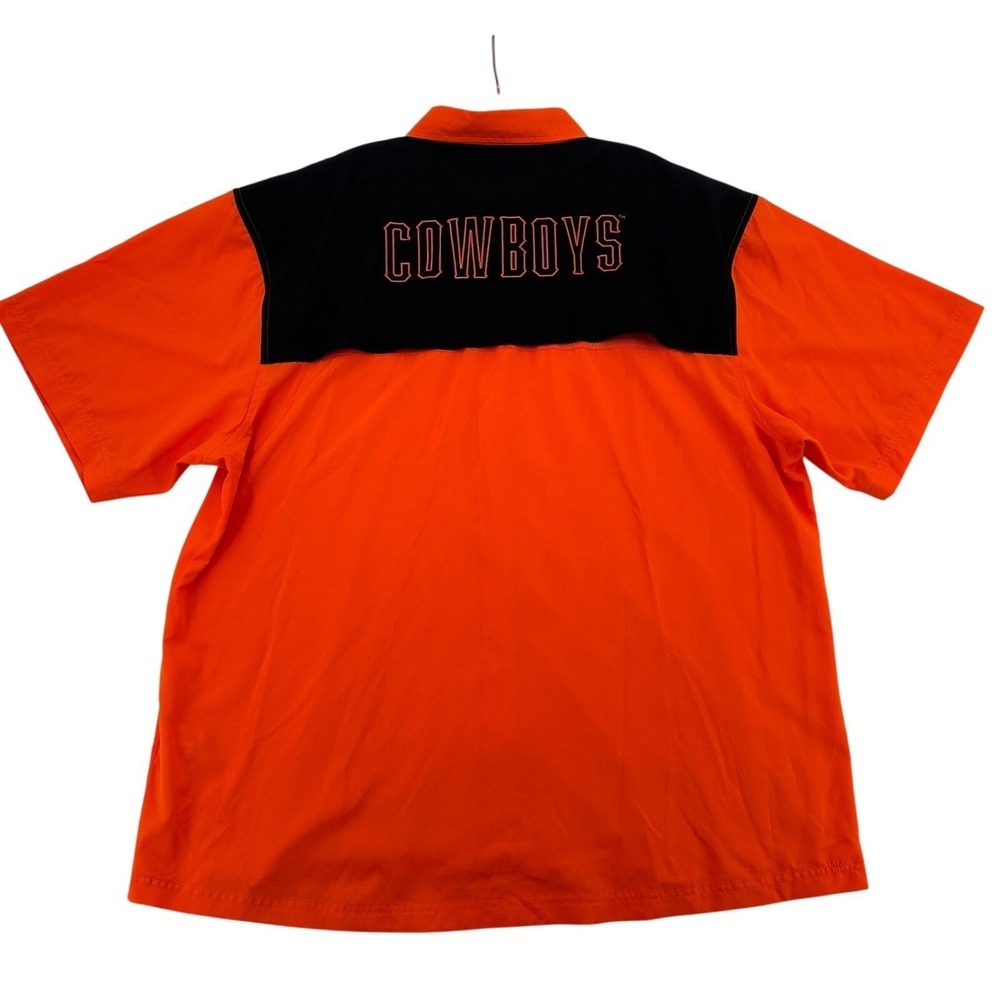 Oklahoma State Cowboys XXL Antigua Button Up Shirt Short Sleeve Orange Football